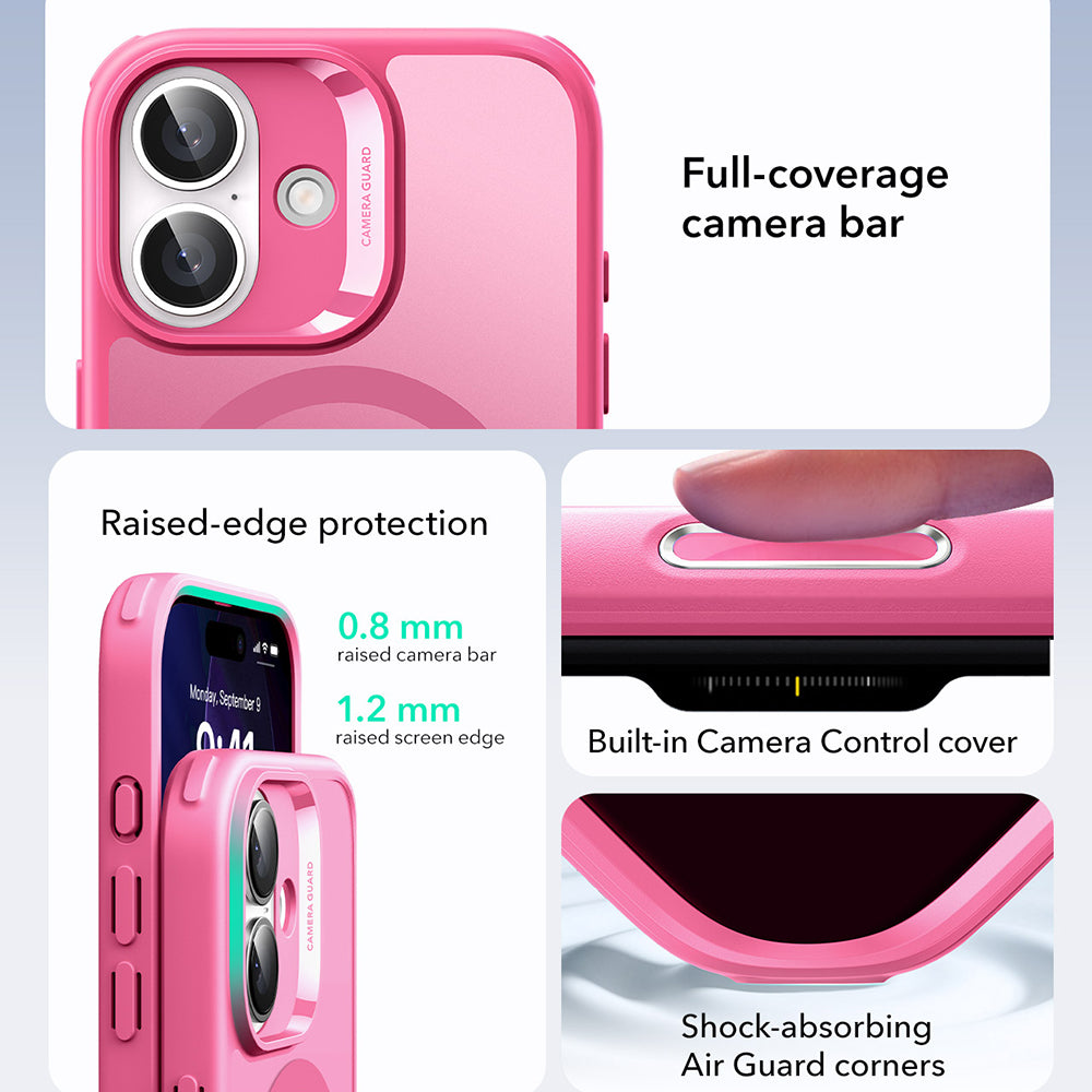 Калъф MagSafe за Apple iPhone 17, ESR, Classic Hybrid, Розов Сатен