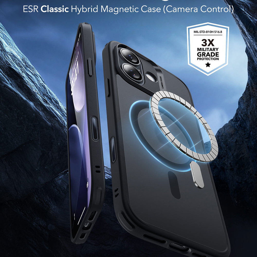 Калъф MagSafe за Apple iPhone 17, ESR, Classic Hybrid, Сатенено черен