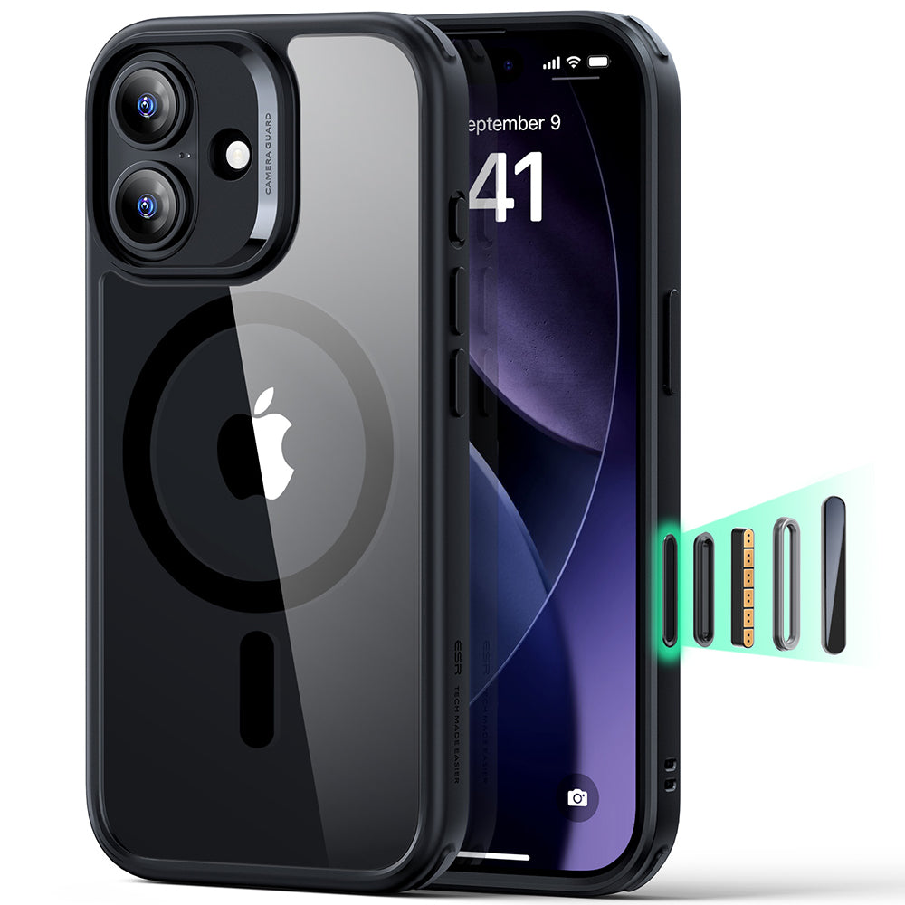 Калъф MagSafe за Apple iPhone 17, ESR, Classic Hybrid, Прозрачно черен