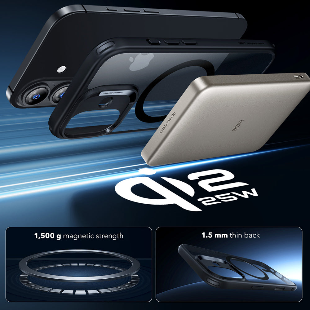 Калъф MagSafe за Apple iPhone 17, ESR, Classic Hybrid, Прозрачно черен