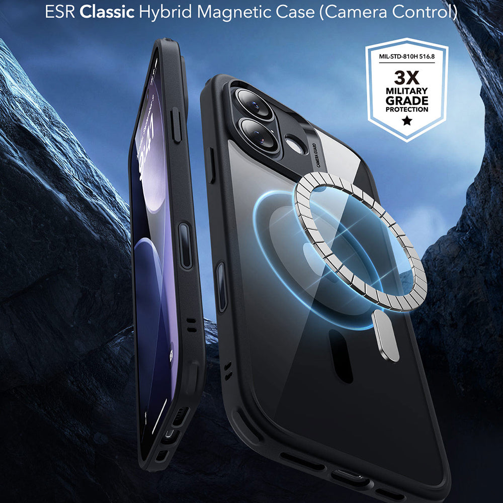 Калъф MagSafe за Apple iPhone 17, ESR, Classic Hybrid, Прозрачно черен