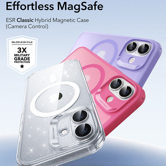 Калъф MagSafe за Apple iPhone 17, ESR, Classic Hybrid Shimmer, Прозрачен