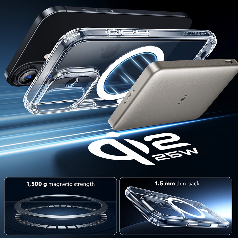 Калъф MagSafe за Apple iPhone 17, ESR, Classic Hybrid, Прозрачен