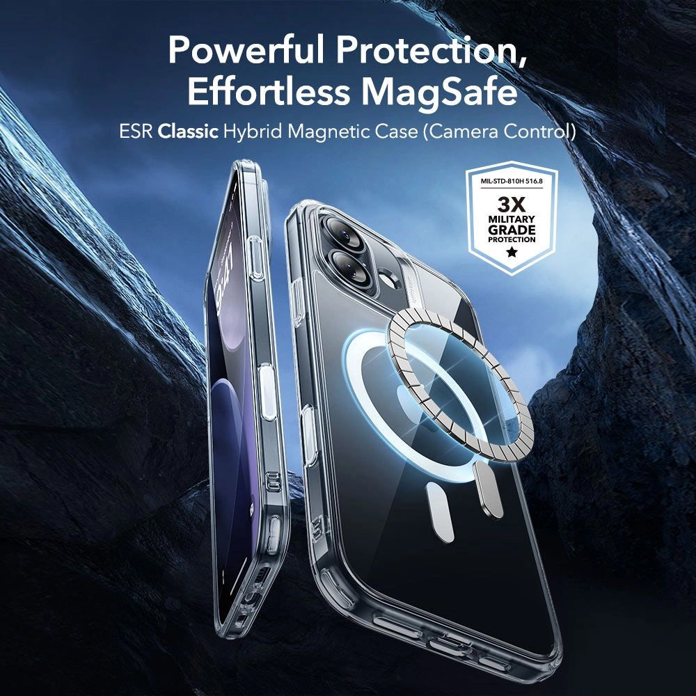 Калъф MagSafe за Apple iPhone 17, ESR, Classic Hybrid със защита за екрана, Прозрачен