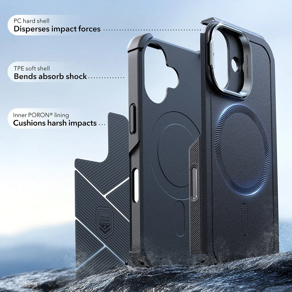 Калъф MagSafe за Apple iPhone 17, ESR, Cyber Armor Kickstand, Черен