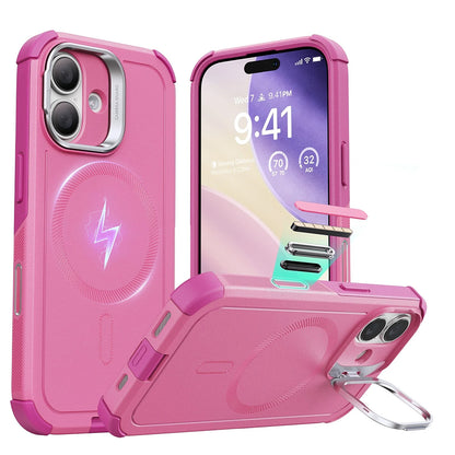 Калъф MagSafe за Apple iPhone 17, ESR, Cyber Armor Kickstand, Розов