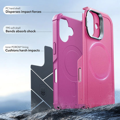 Калъф MagSafe за Apple iPhone 17, ESR, Cyber Armor Kickstand, Розов