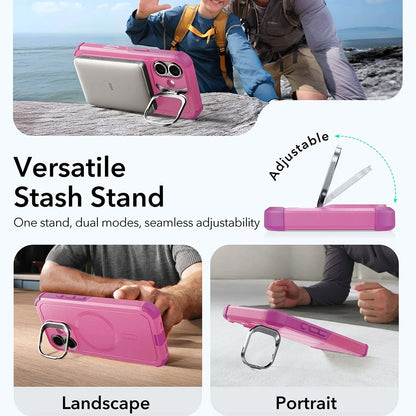 Калъф MagSafe за Apple iPhone 17, ESR, Cyber Armor Kickstand, Розов