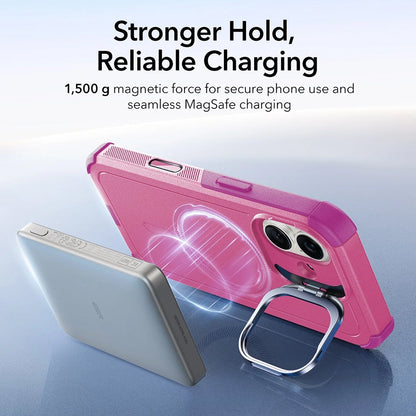 Калъф MagSafe за Apple iPhone 17, ESR, Cyber Armor Kickstand, Розов