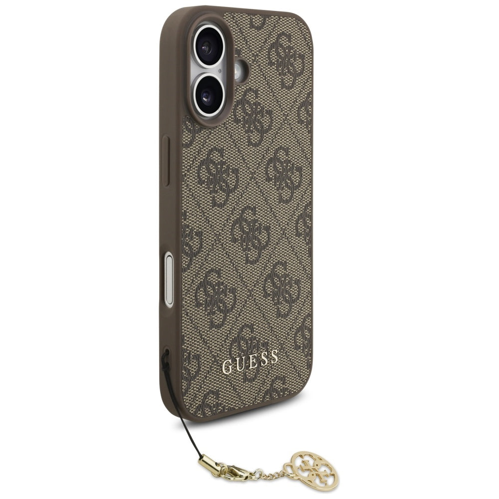 Калъф MagSafe за Apple iPhone 17, Guess, 4G Charm Cradle, Кафяв