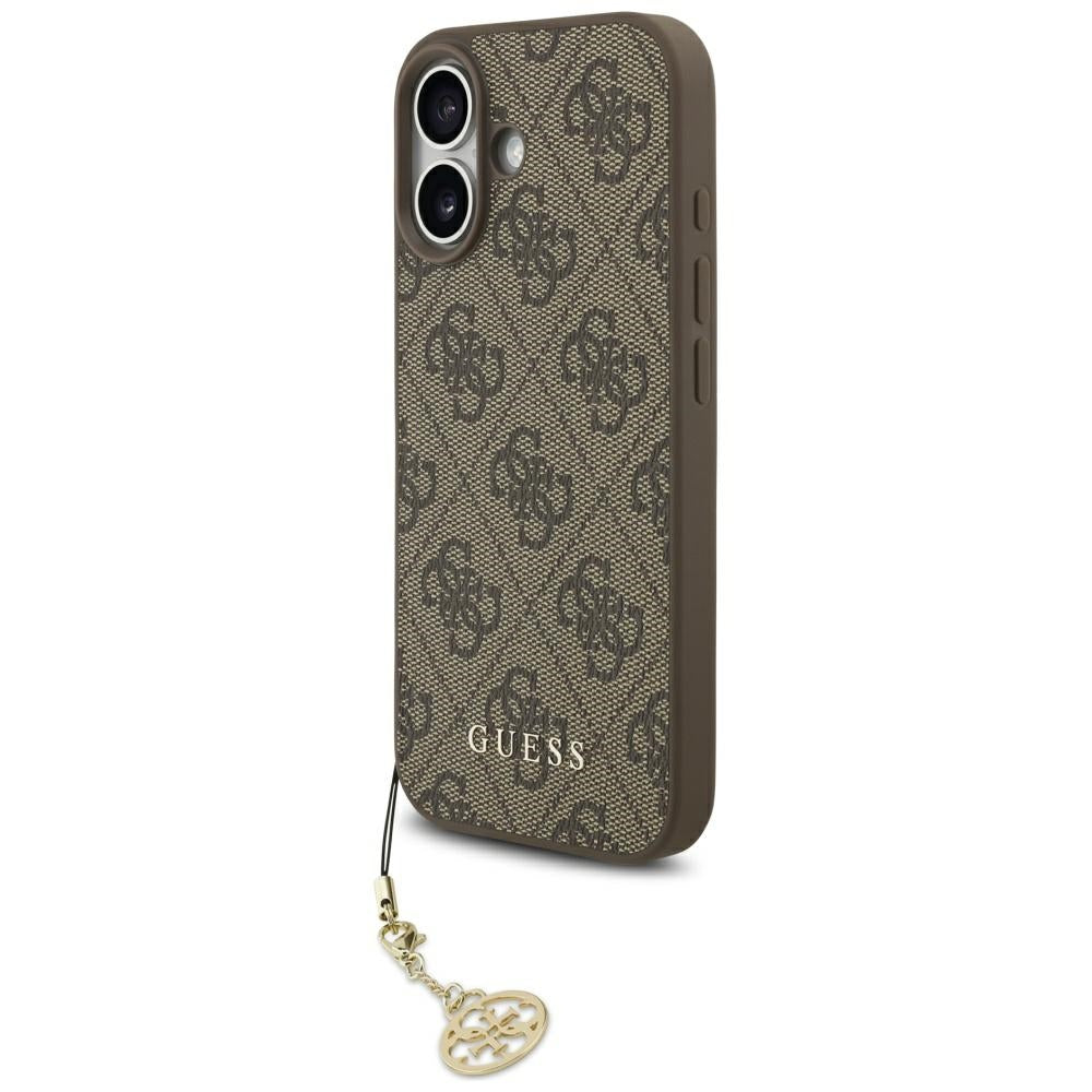 Калъф MagSafe за Apple iPhone 17, Guess, 4G Charm Cradle, Кафяв