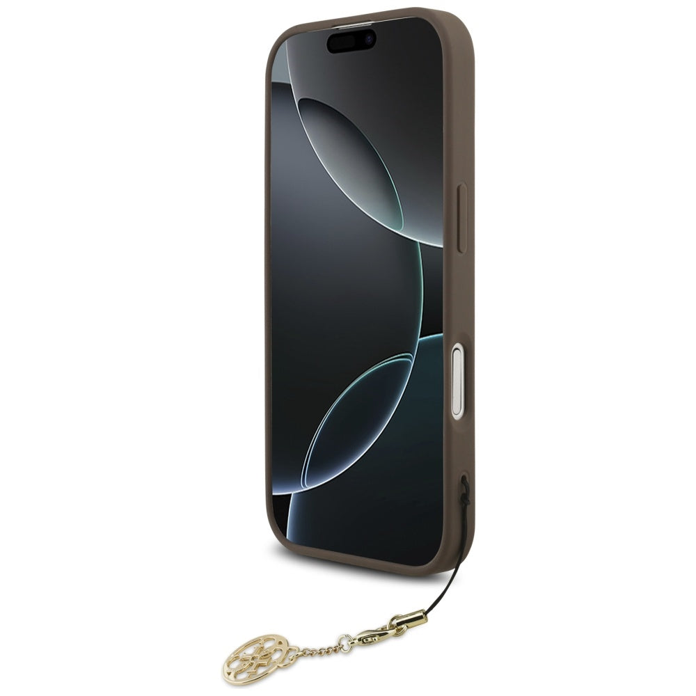 Калъф MagSafe за Apple iPhone 17, Guess, 4G Charm Cradle, Кафяв