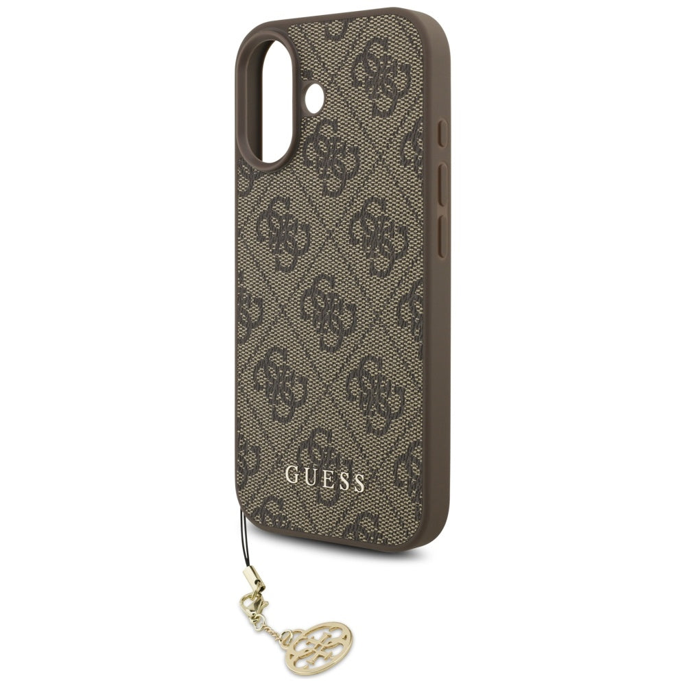 Калъф MagSafe за Apple iPhone 17, Guess, 4G Charm Cradle, Кафяв