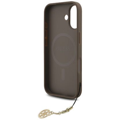 Калъф MagSafe за Apple iPhone 17, Guess, 4G Charm Cradle, Кафяв