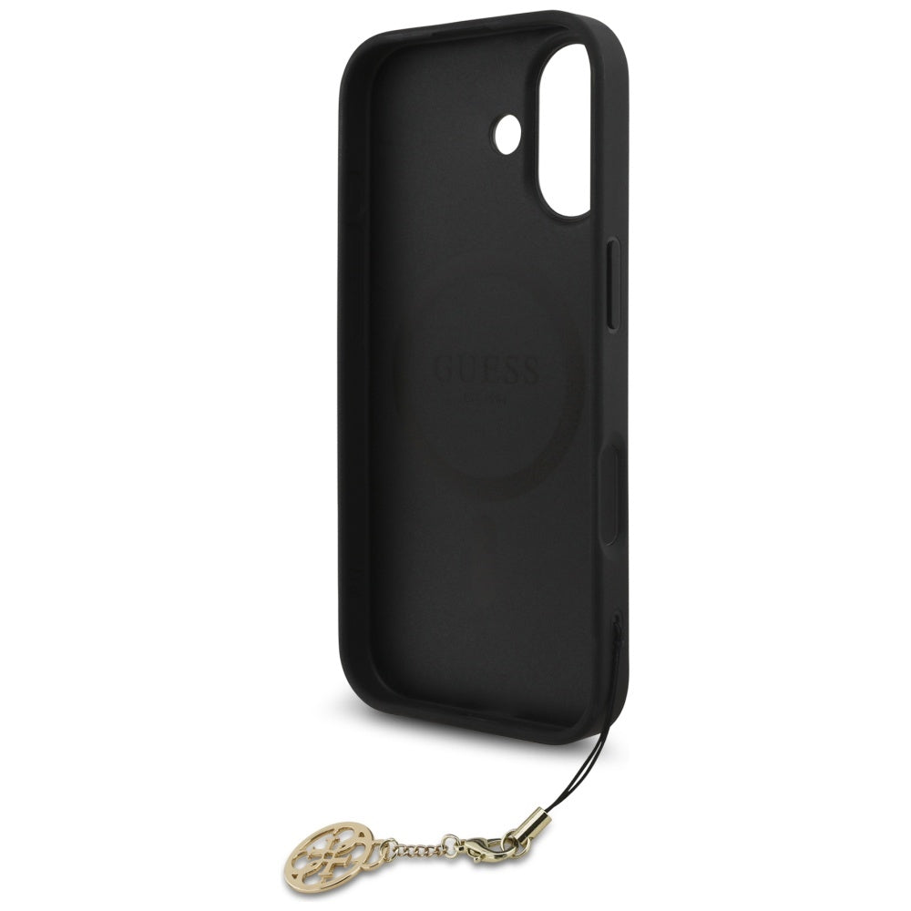 Калъф MagSafe за Apple iPhone 17, Guess, 4G Charm Cradle, Черен