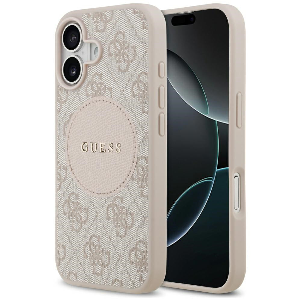 Калъф MagSafe за Apple iPhone 17, Guess, 4G Circle Classic Logo, Розов