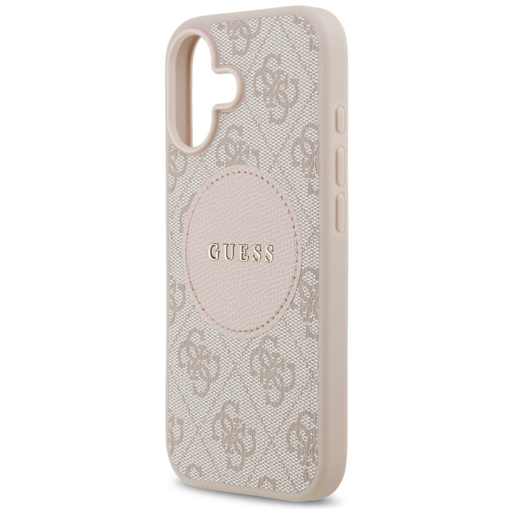 Калъф MagSafe за Apple iPhone 17, Guess, 4G Circle Classic Logo, Розов