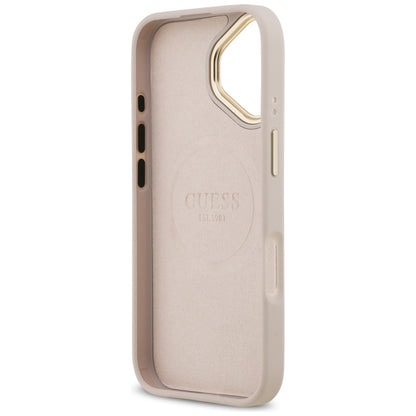 Калъф MagSafe за Apple iPhone 17, Guess, 4G Logo Plate, Розов