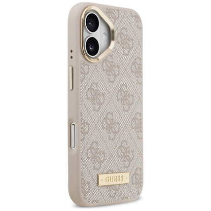 Калъф MagSafe за Apple iPhone 17, Guess, 4G Logo Plate, Розов