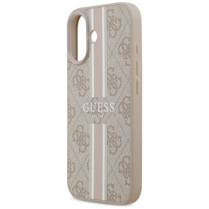 Калъф MagSafe за Apple iPhone 17, Guess, 4G Printed Stripes, Розов
