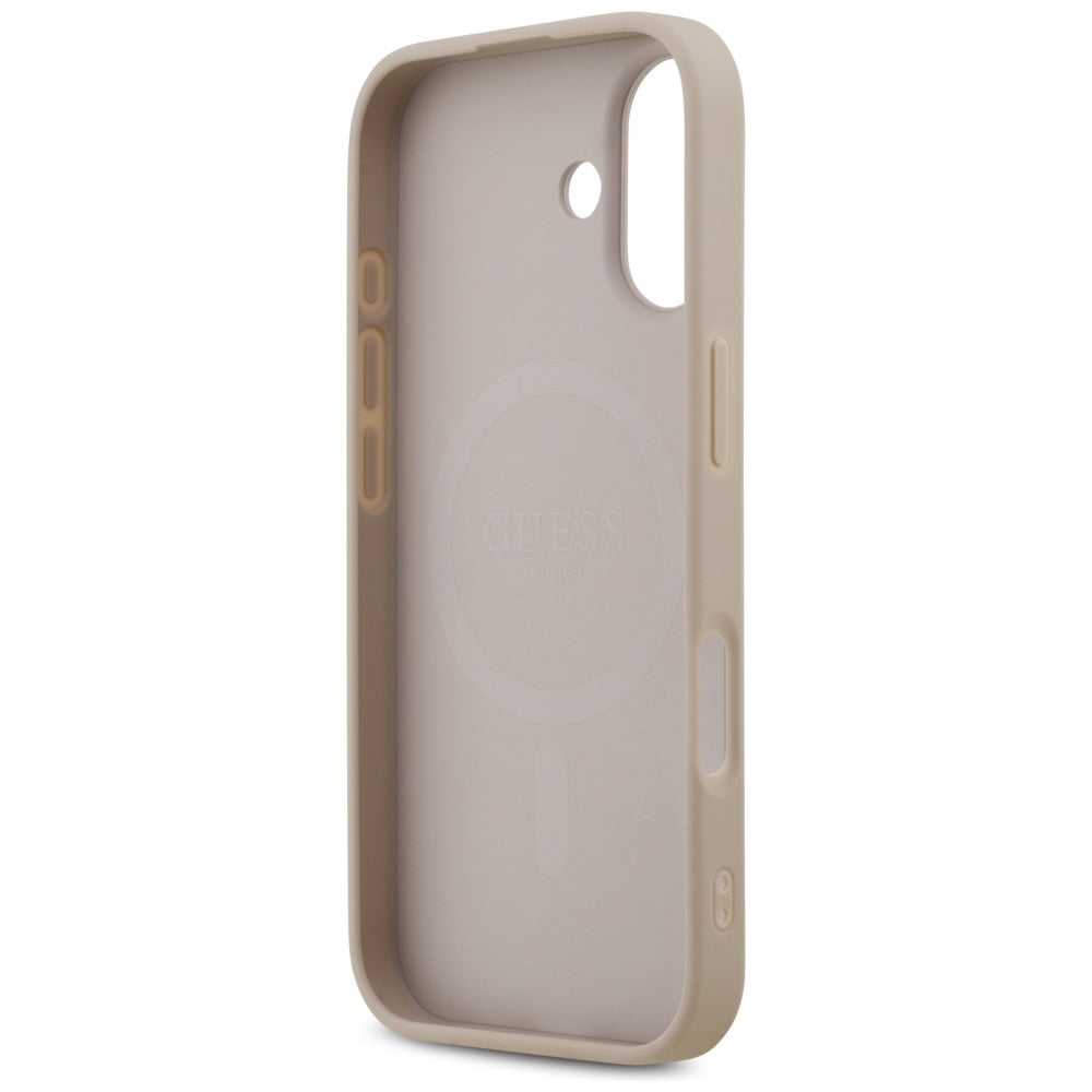 Калъф MagSafe за Apple iPhone 17, Guess, 4G Printed Stripes, Розов