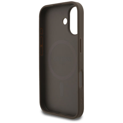 Калъф MagSafe за Apple iPhone 17, Guess, 4G Ring Classic Logo, Кафяв