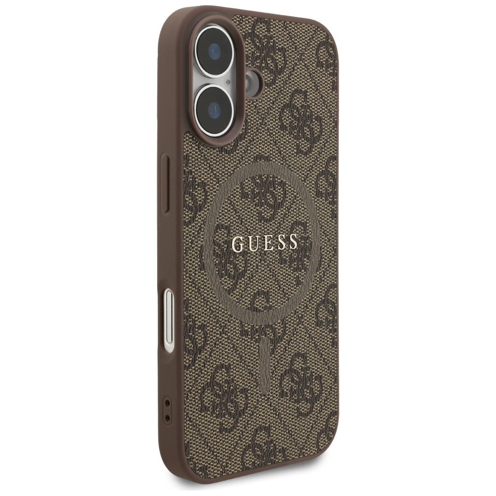 Калъф MagSafe за Apple iPhone 17, Guess, 4G Ring Classic Logo, Кафяв