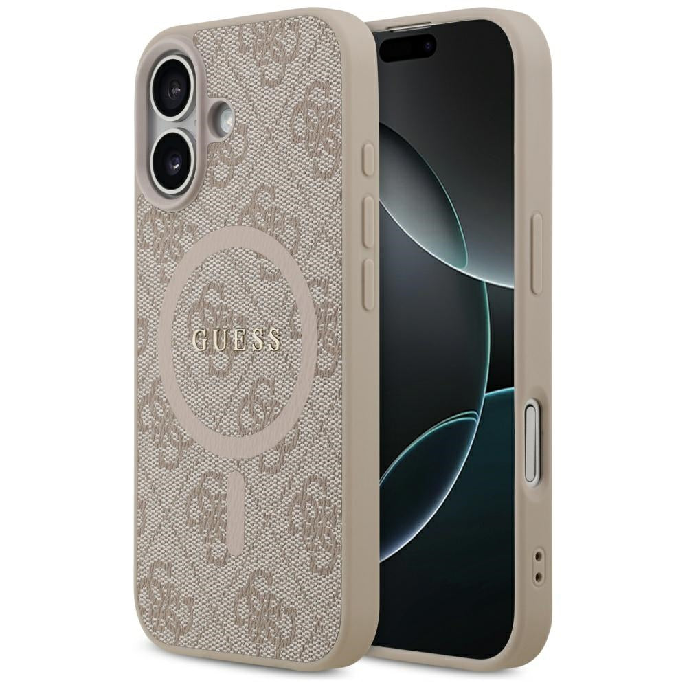 Калъф MagSafe за Apple iPhone 17, Guess, 4G Ring Classic Logo, Розов