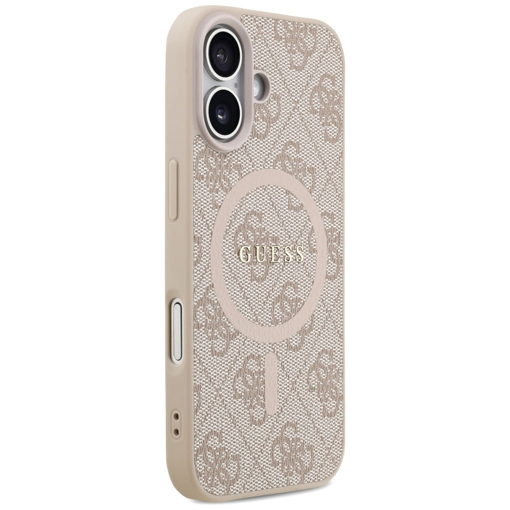 Калъф MagSafe за Apple iPhone 17, Guess, 4G Ring Classic Logo, Розов
