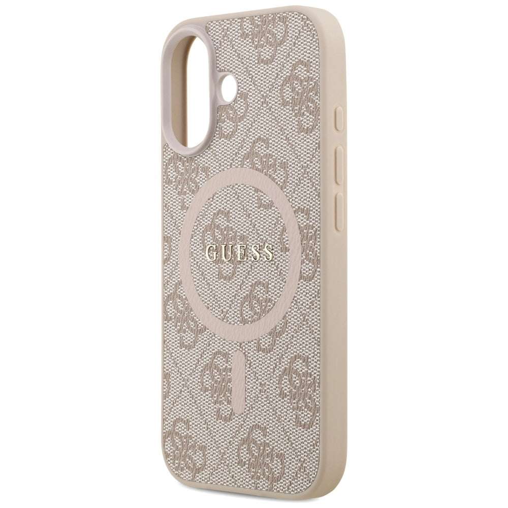 Калъф MagSafe за Apple iPhone 17, Guess, 4G Ring Classic Logo, Розов