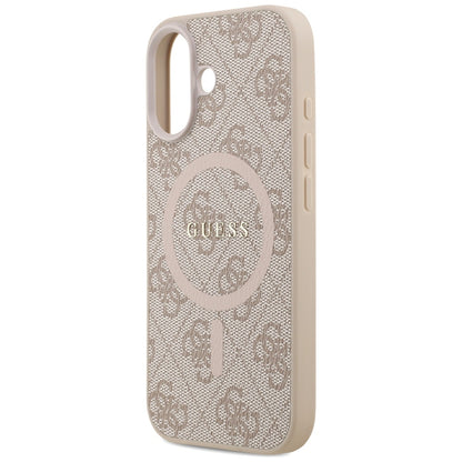 Калъф MagSafe за Apple iPhone 17, Guess, 4G Ring Classic Logo, Розов