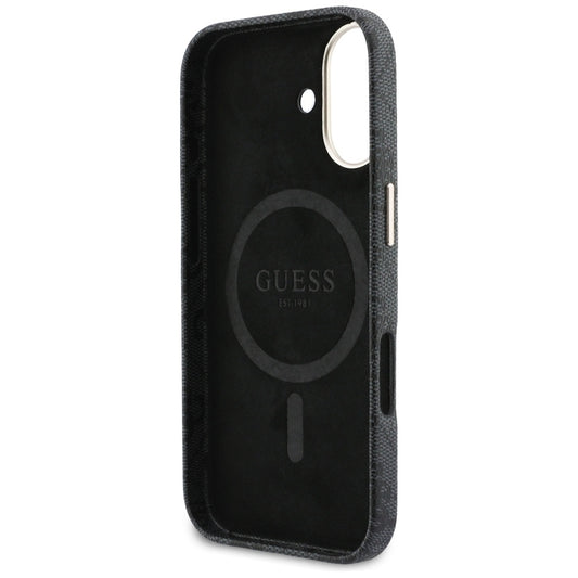 Калъф MagSafe за Apple iPhone 17, Guess, 4G Script Logo, Черен