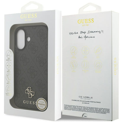Калъф MagSafe за Apple iPhone 17, Guess, 4G Small and Classic Logo, Черен