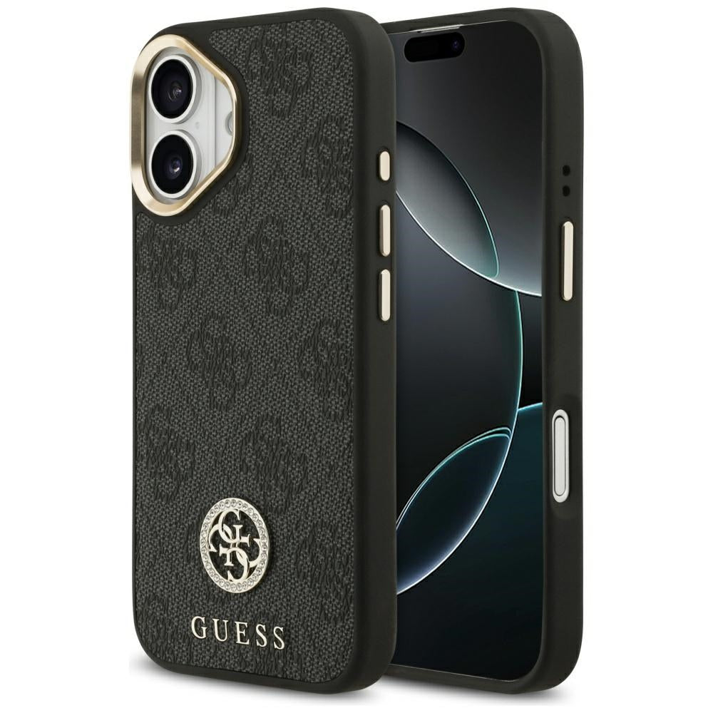 Калъф MagSafe за Apple iPhone 17, Guess, 4G Strass Logo, Черен