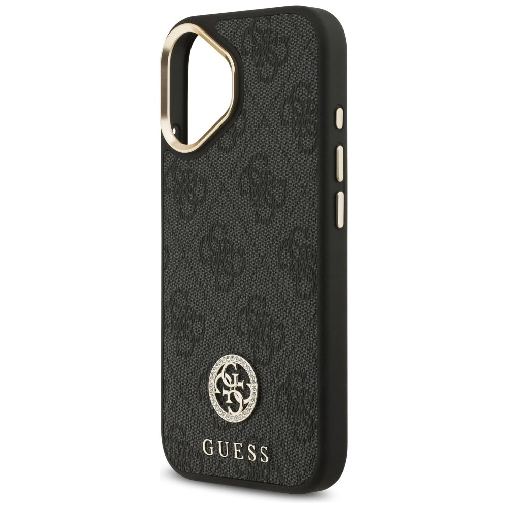 Калъф MagSafe за Apple iPhone 17, Guess, 4G Strass Logo, Черен