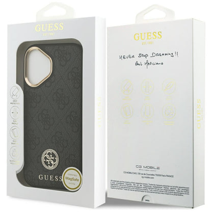 Калъф MagSafe за Apple iPhone 17, Guess, 4G Strass Logo, Черен
