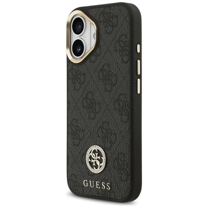 Калъф MagSafe за Apple iPhone 17, Guess, 4G Strass Logo with Big Strap, Черен