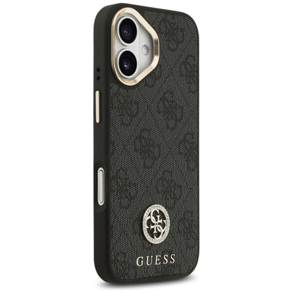 Калъф MagSafe за Apple iPhone 17, Guess, 4G Strass Logo with Big Strap, Черен