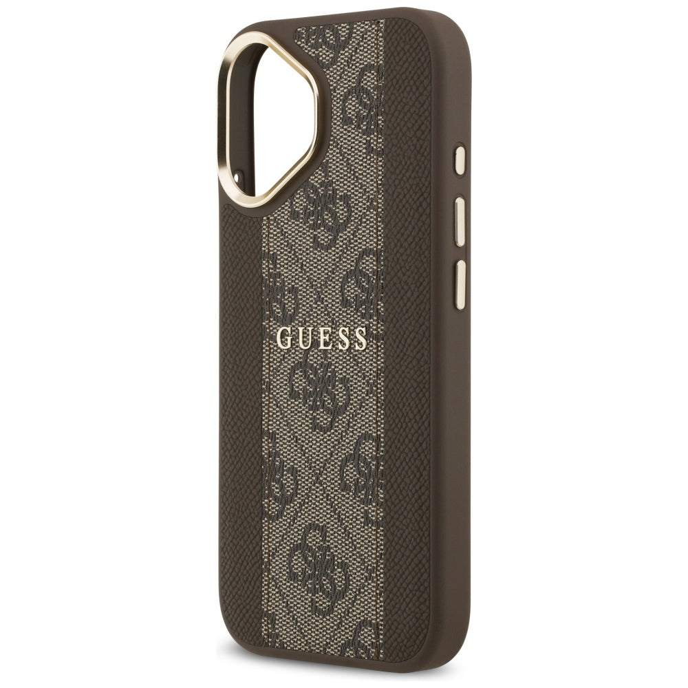 Калъф MagSafe за Apple iPhone 17, Guess, 4G Stripe, Кафяв