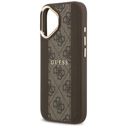 Калъф MagSafe за Apple iPhone 17, Guess, 4G Stripe, Кафяв