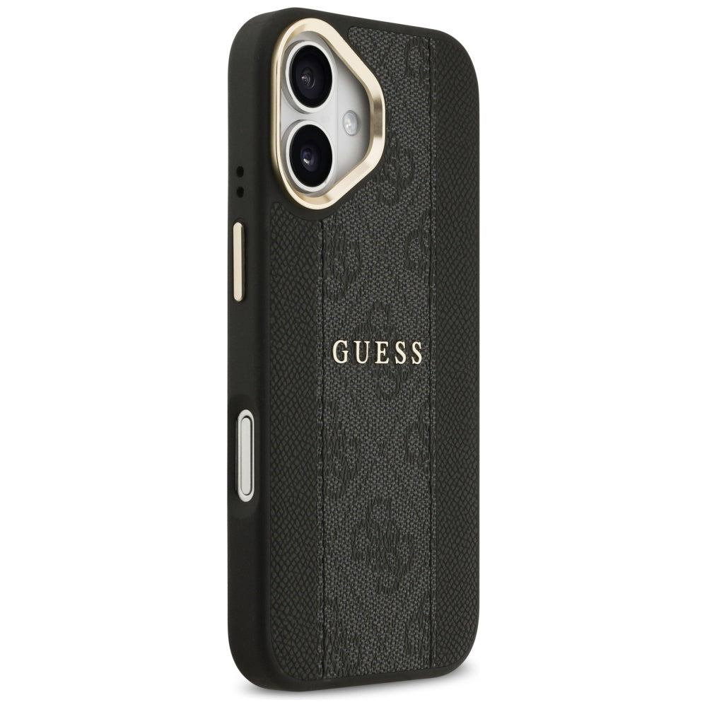 Калъф MagSafe за Apple iPhone 17, Guess, 4G Stripe, Черен