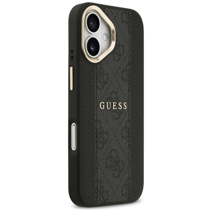 Калъф MagSafe за Apple iPhone 17, Guess, 4G Stripe, Черен