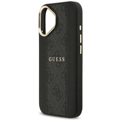 Калъф MagSafe за Apple iPhone 17, Guess, 4G Stripe, Черен