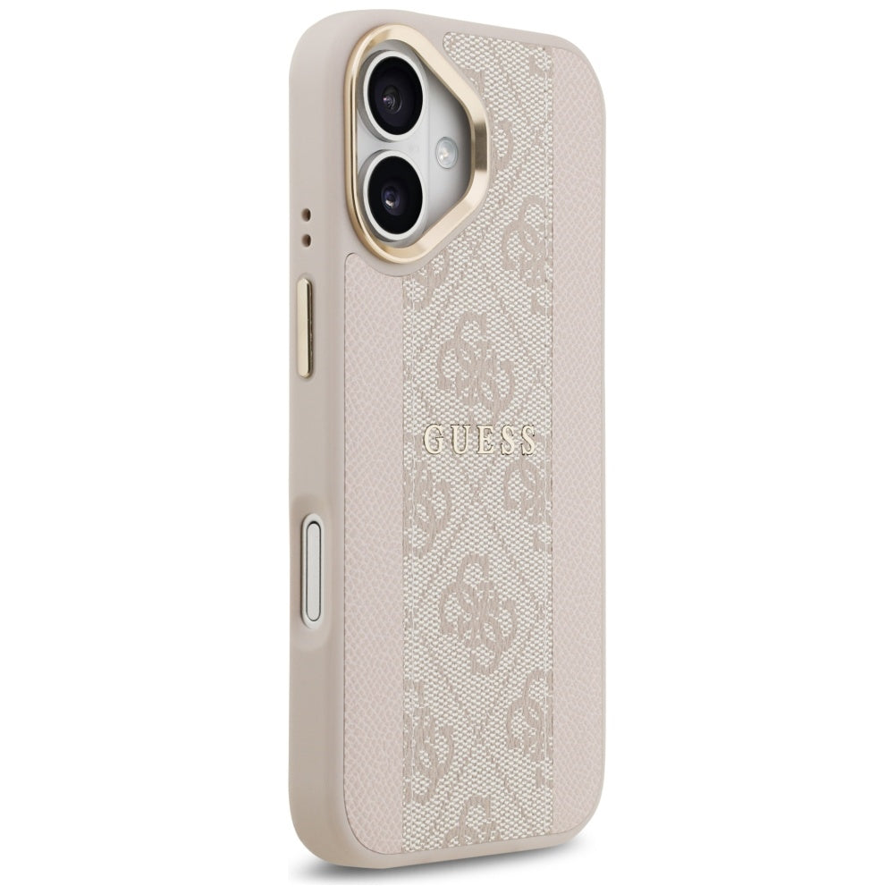Калъф MagSafe за Apple iPhone 17, Guess, 4G Stripe, Розов