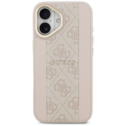 Калъф MagSafe за Apple iPhone 17, Guess, 4G Stripe, Розов
