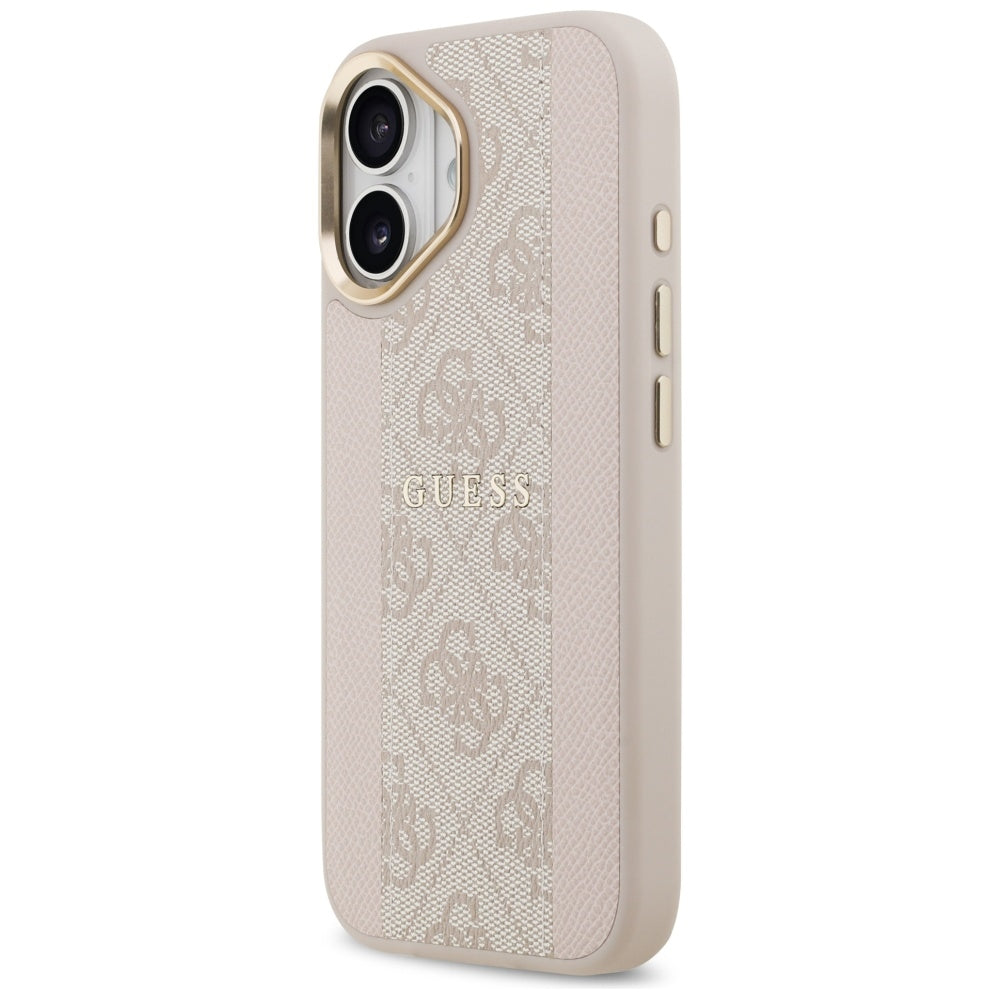 Калъф MagSafe за Apple iPhone 17, Guess, 4G Stripe, Розов