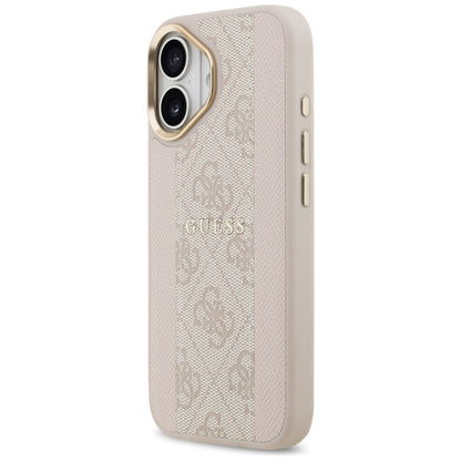 Калъф MagSafe за Apple iPhone 17, Guess, 4G Stripe, Розов