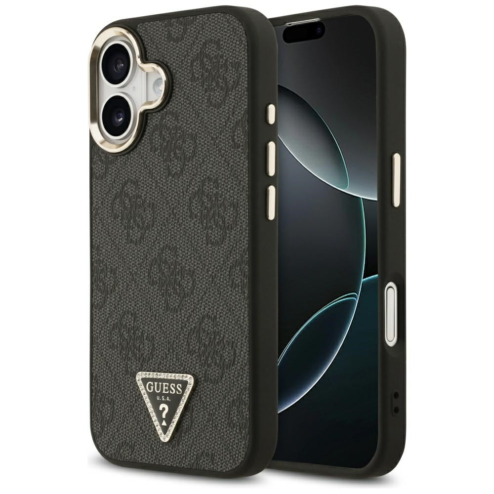 Калъф MagSafe за Apple iPhone 17, Guess, 4G Triangle Diamond Logo, Черен