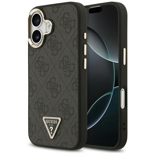 Калъф MagSafe за Apple iPhone 17, Guess, 4G Triangle Diamond Logo, Черен