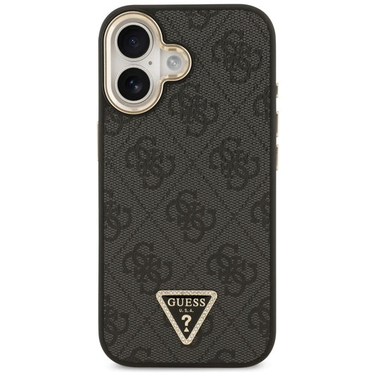 Калъф MagSafe за Apple iPhone 17, Guess, 4G Triangle Diamond Logo, Черен